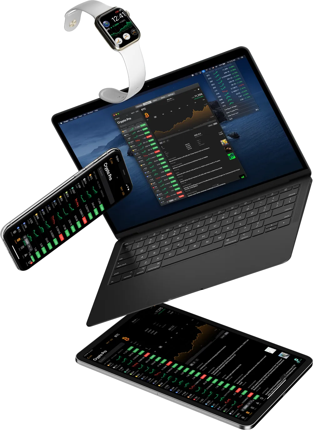 Crypto Pro on iPhone, Apple Watch, MacBook and iPad