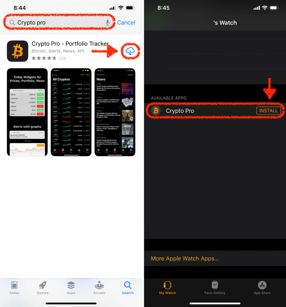 Crypto Pro’s app store page